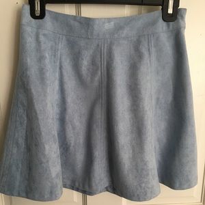High waisted suede skirt